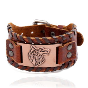 Bracelete de Couro Lobo